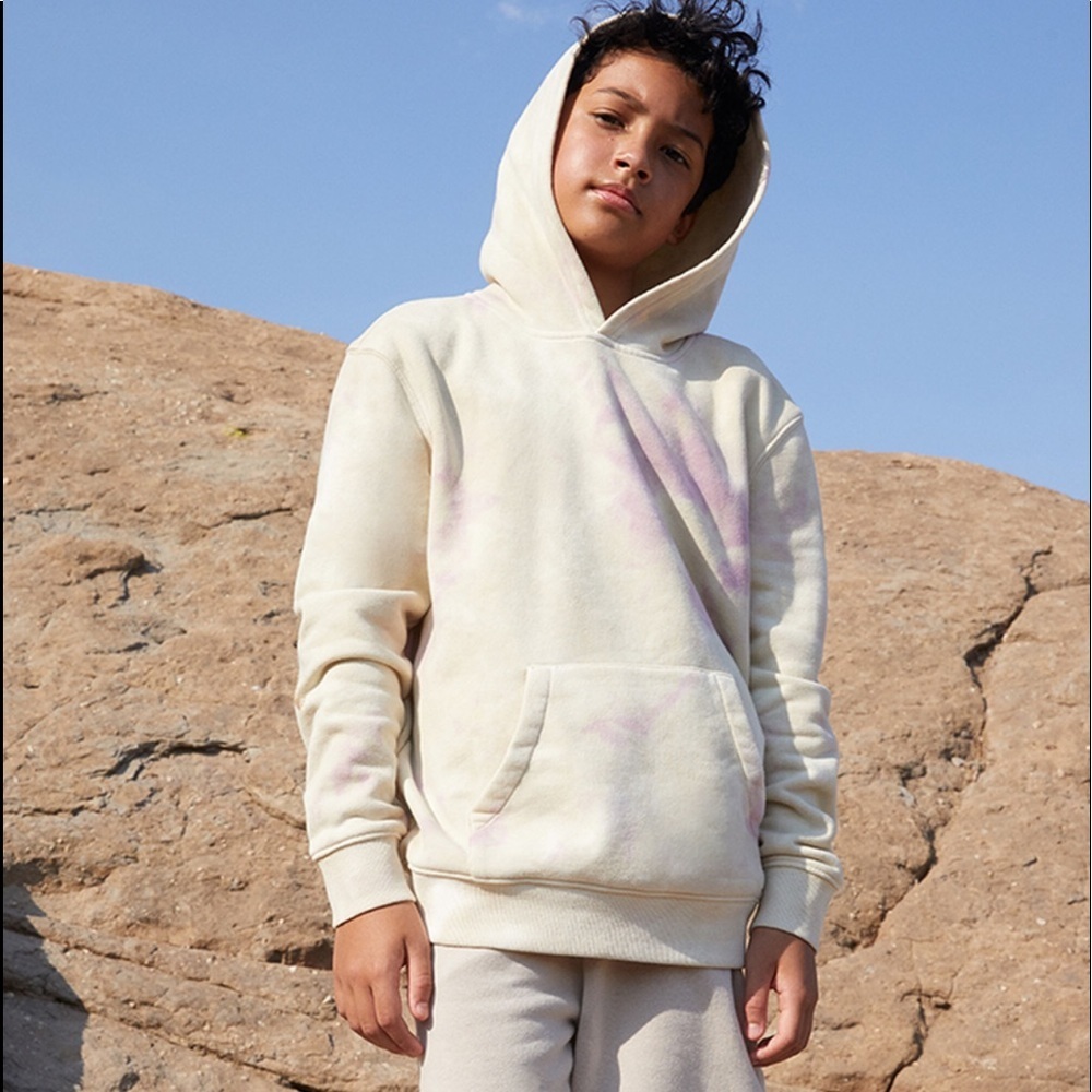 Colour Range Kids Eco Beige Tie Dye Hoodie